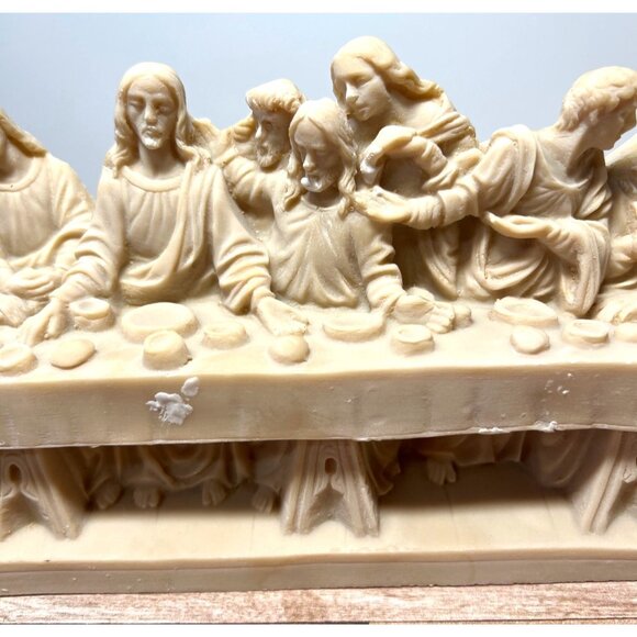 The Last Supper Sculpture Alabaster Jesus Disciples Made in Italy - Picture 5 of 8